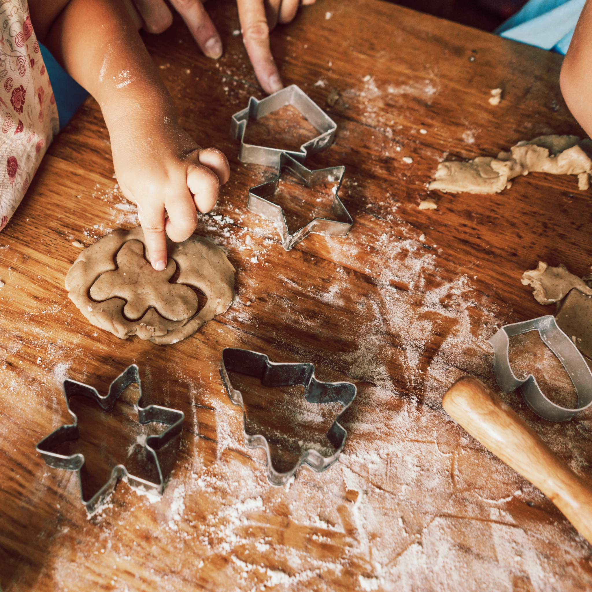 Family baking together in the kitchen