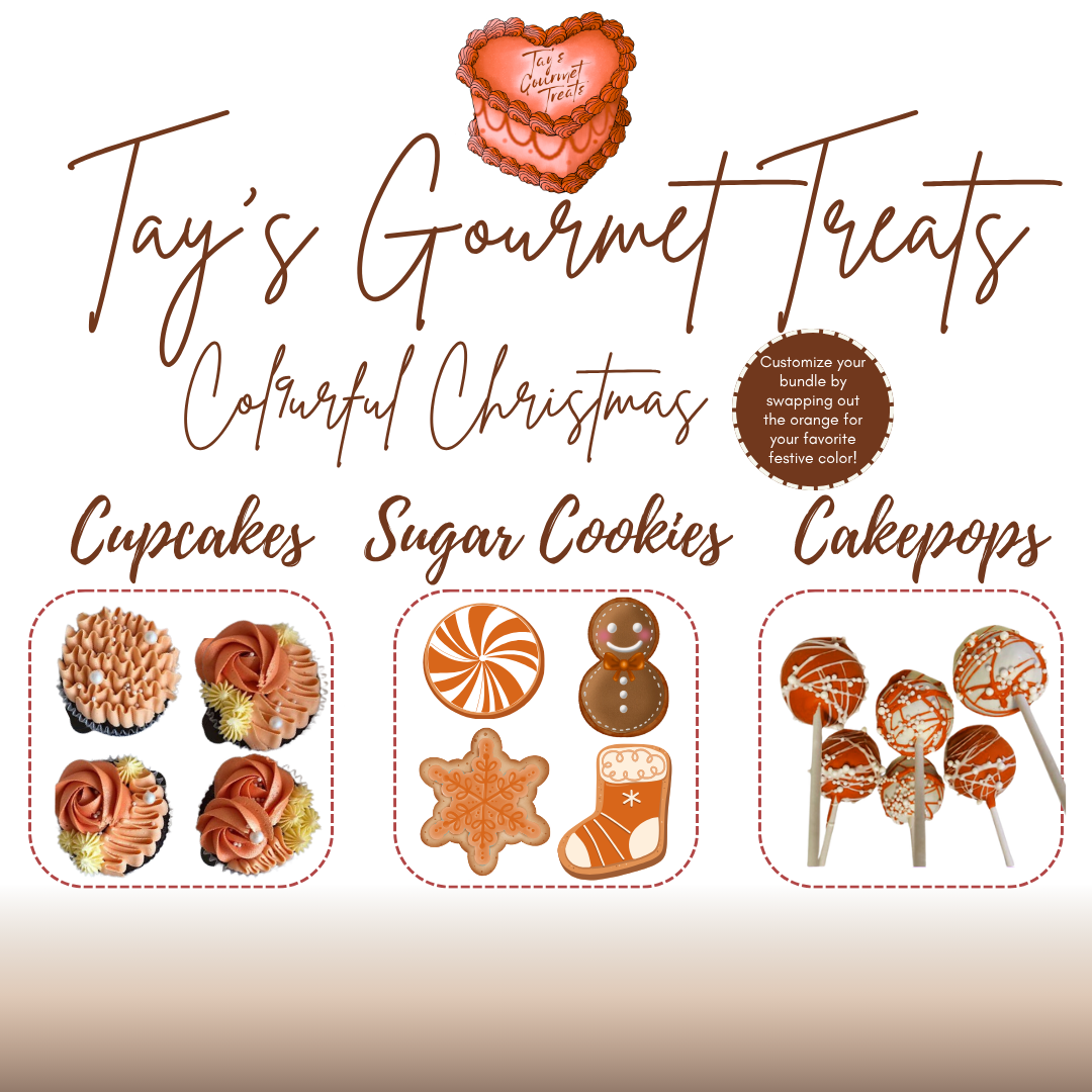 Colourful Christmas bundle with cupcakes, cookies and cakepops