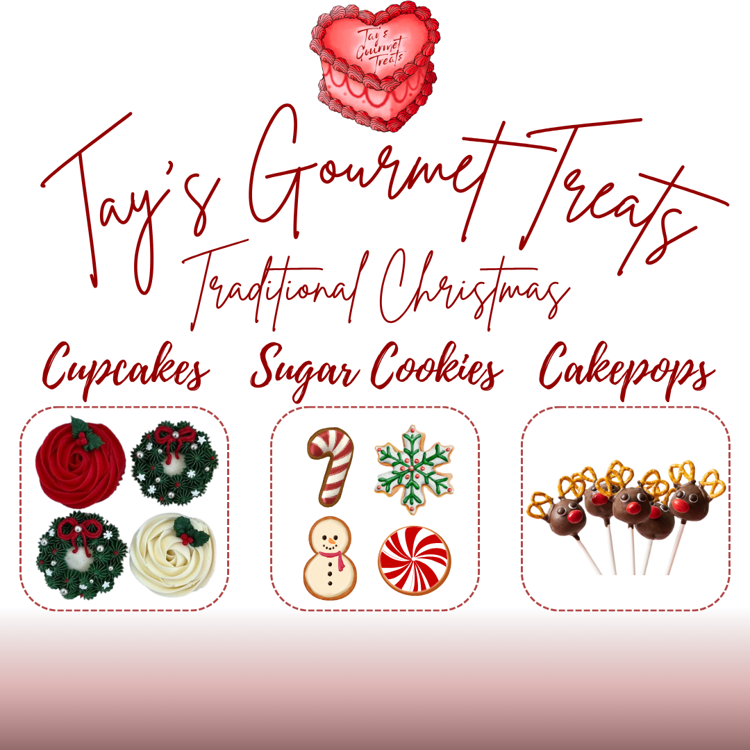 Traditional Christmas treats in red theme