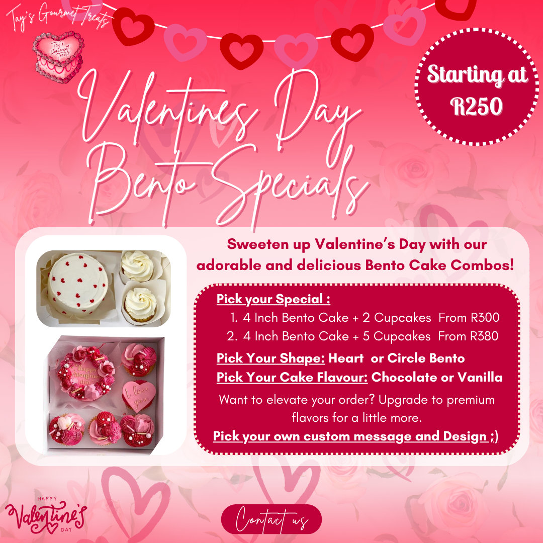 Valentine's Bento Cake Special with heart-shaped cakes